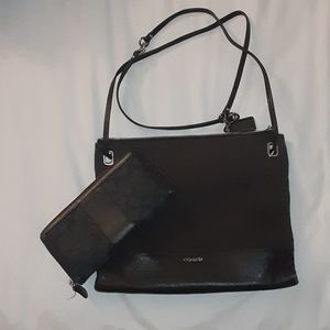 Black coach purse and matching wallet